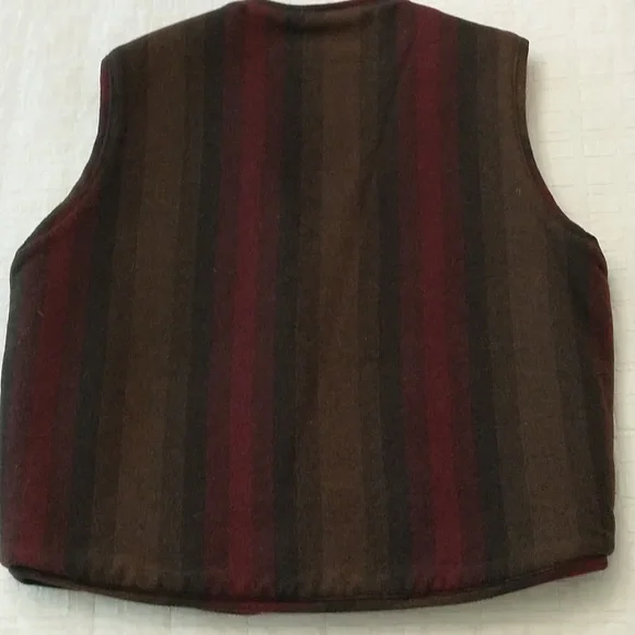 Perry Ellis Wool Blend Vest, Zipper, Lined, Brown, Red And Gray, Men's Size XL - Picture 2 of 6